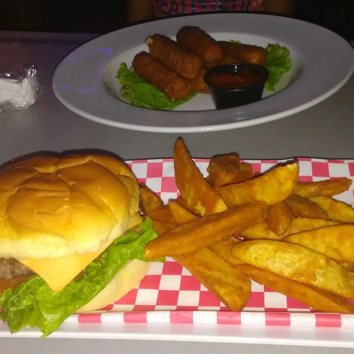 Cheese Burger and Fries