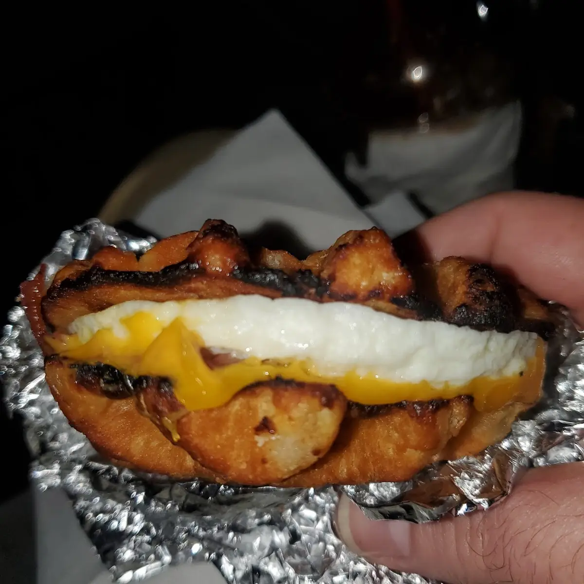 Waffle Sandwiche Bacon Egg Cheese