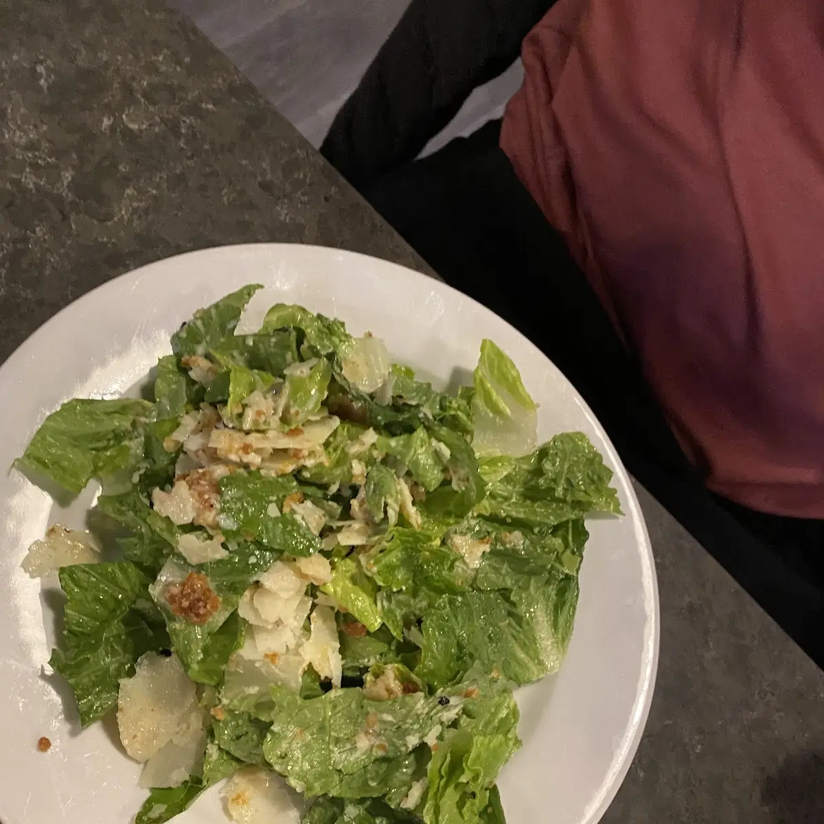 Crisp Romaine Caesar Salad with Croutons