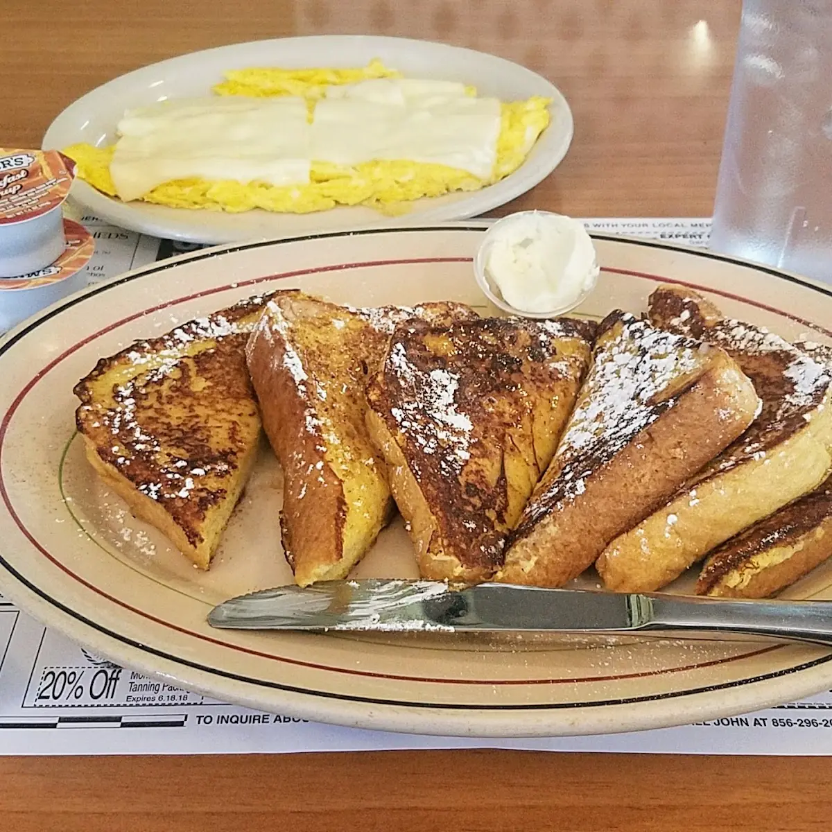 French Toast and Scrambled Eggs with Cheese