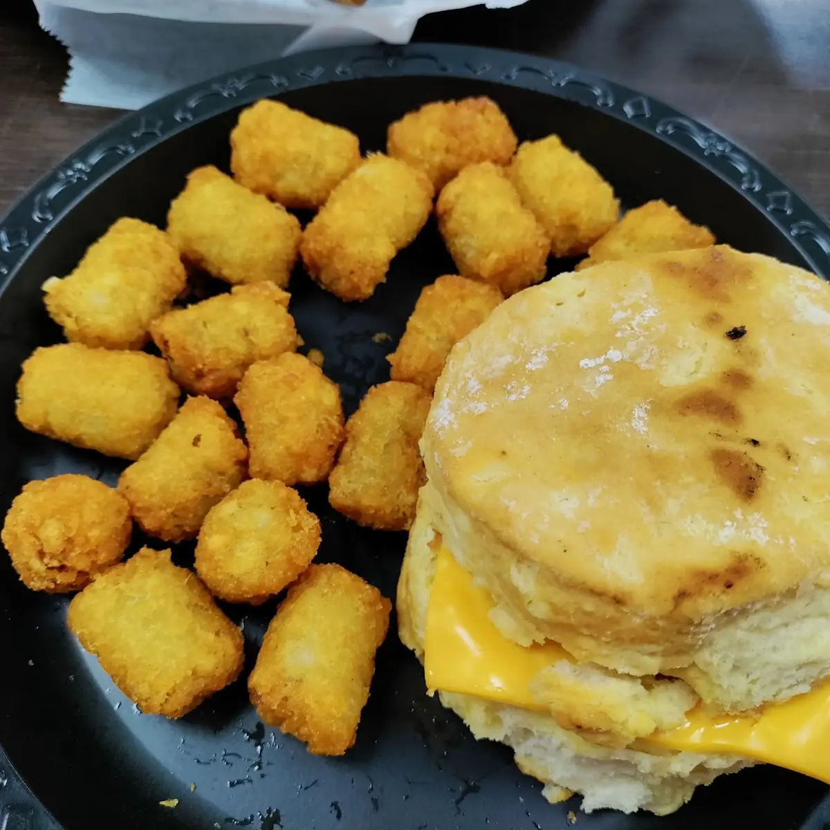 Tator Tots and Cheese Biscuit