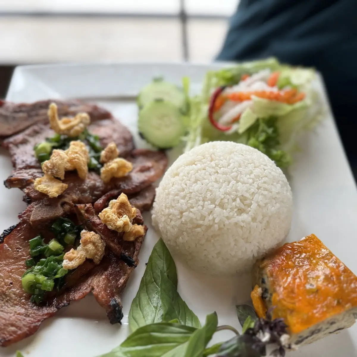 Pork Chop with Steam Egg Cake