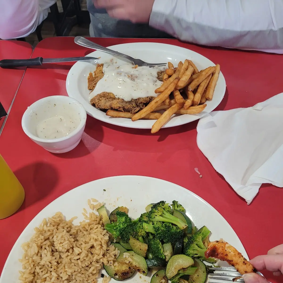 Chicken Fried Steak and Grilled Shrimp