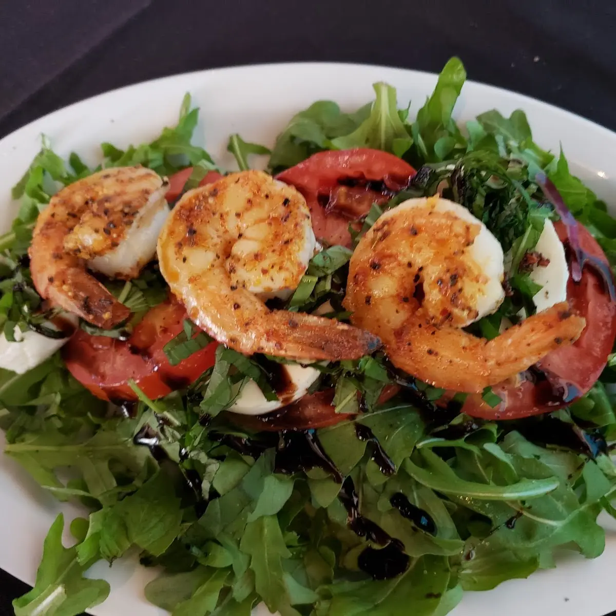 Caprese Salad with Grilled Shrimp
