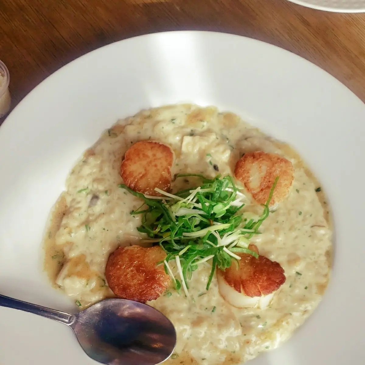 Seared Scallops Mushroom Risotto Yuzu Sauce