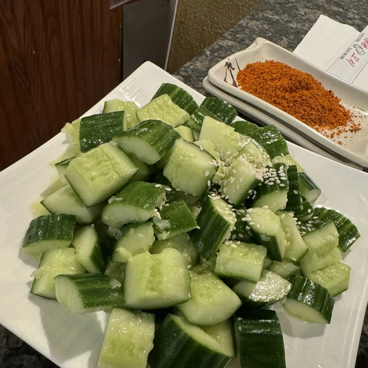 Cucumber with Garlic Sauce
