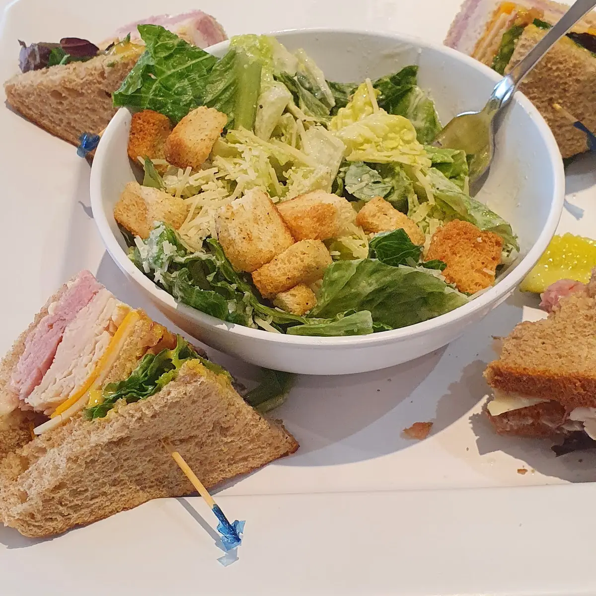 Club Sandwich and Caesar Salad