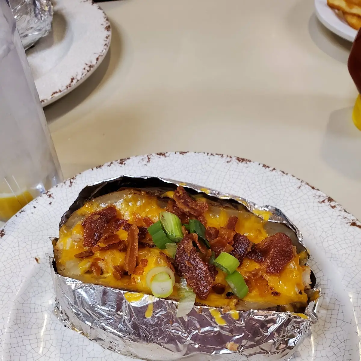 Baked Potato with White BBQ Sauce