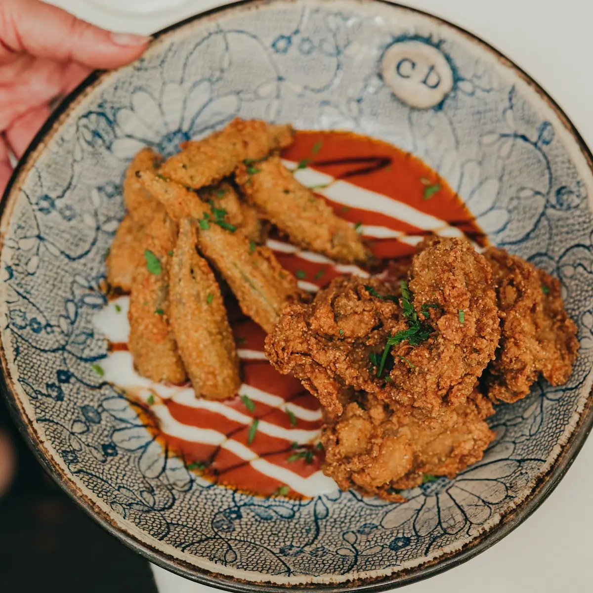 Fried Oysters & Okra