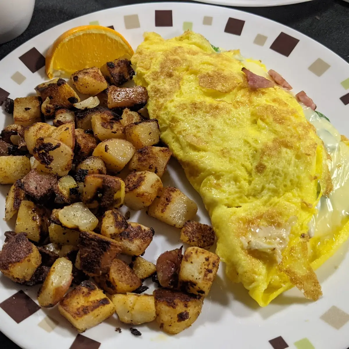 Ham Cheese and Spinach Omelette
