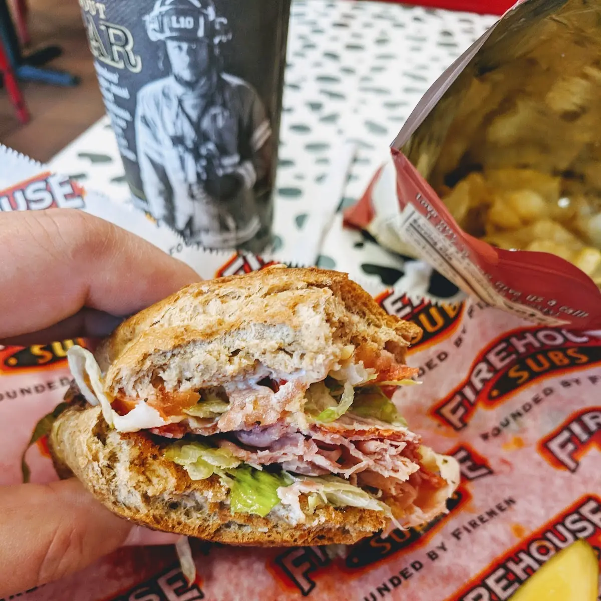Small Italian Sub with Pickle Spear on the Side