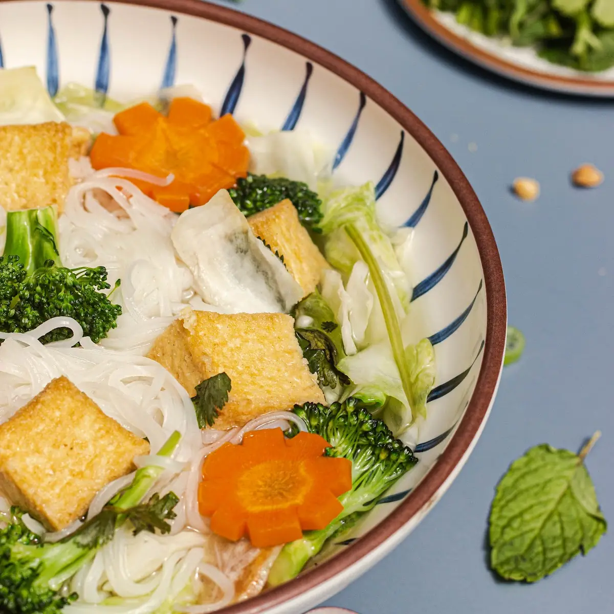 Veggie Tofu Rice Noodle Soup