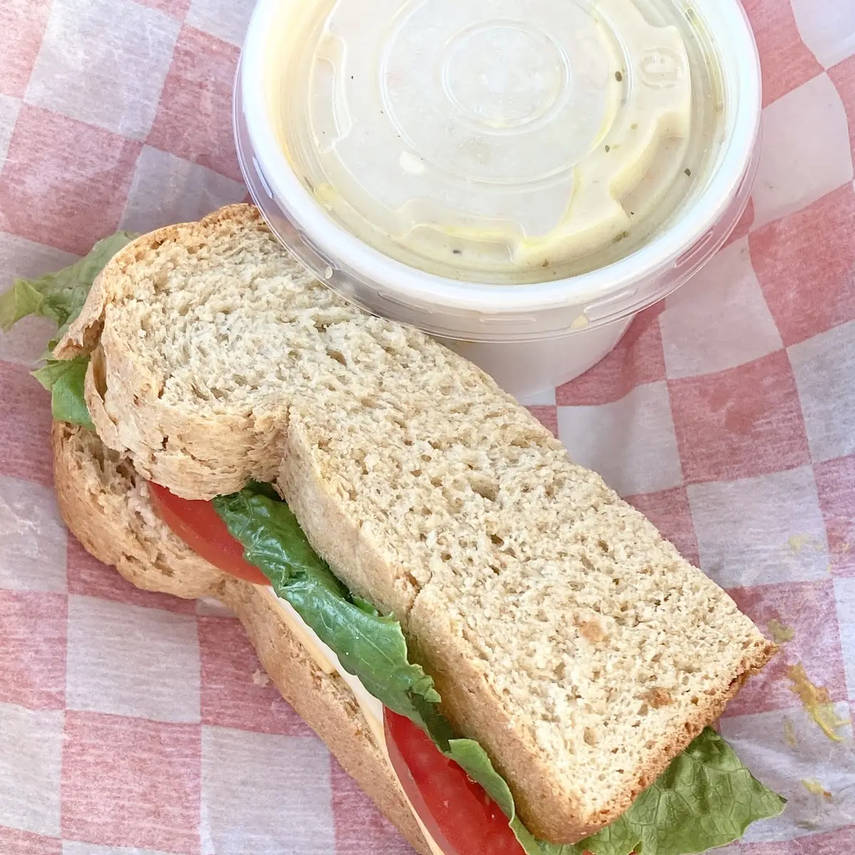 Egg Salad Sandwich and Corn Chowder