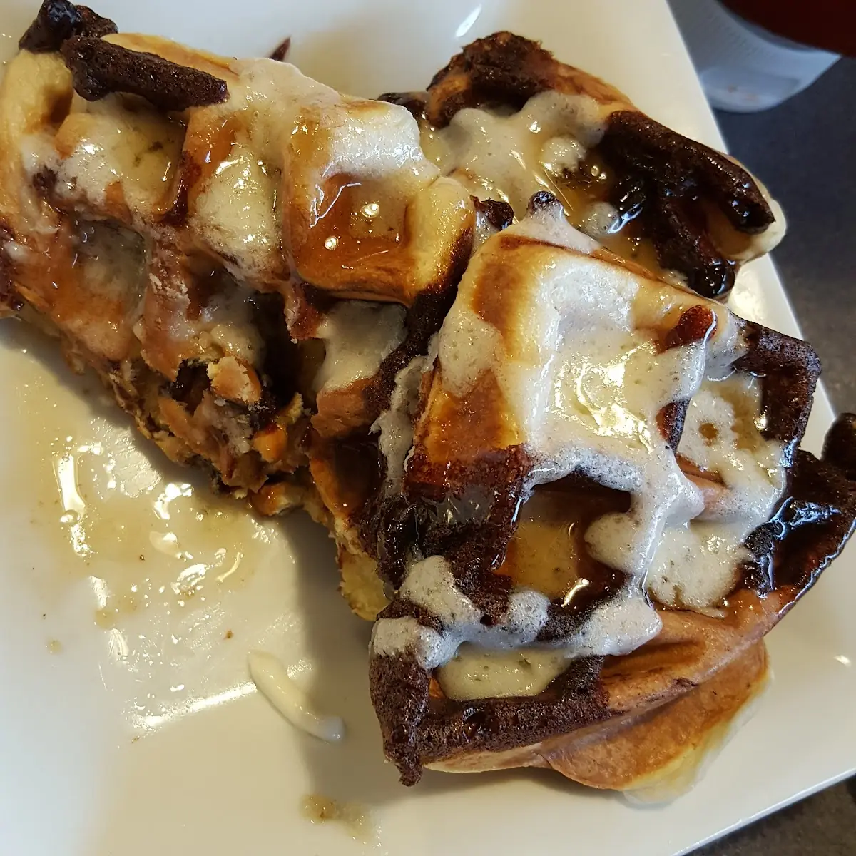 Cinnamon Roll Waffles