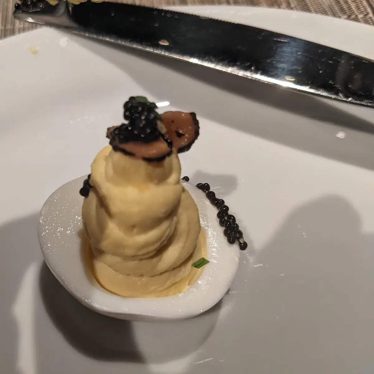 White Truffle Caviar Deviled Eggs