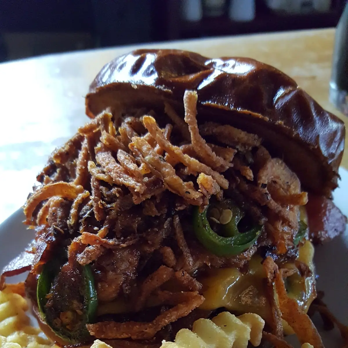 Barnwood Burger with Pulled Pork