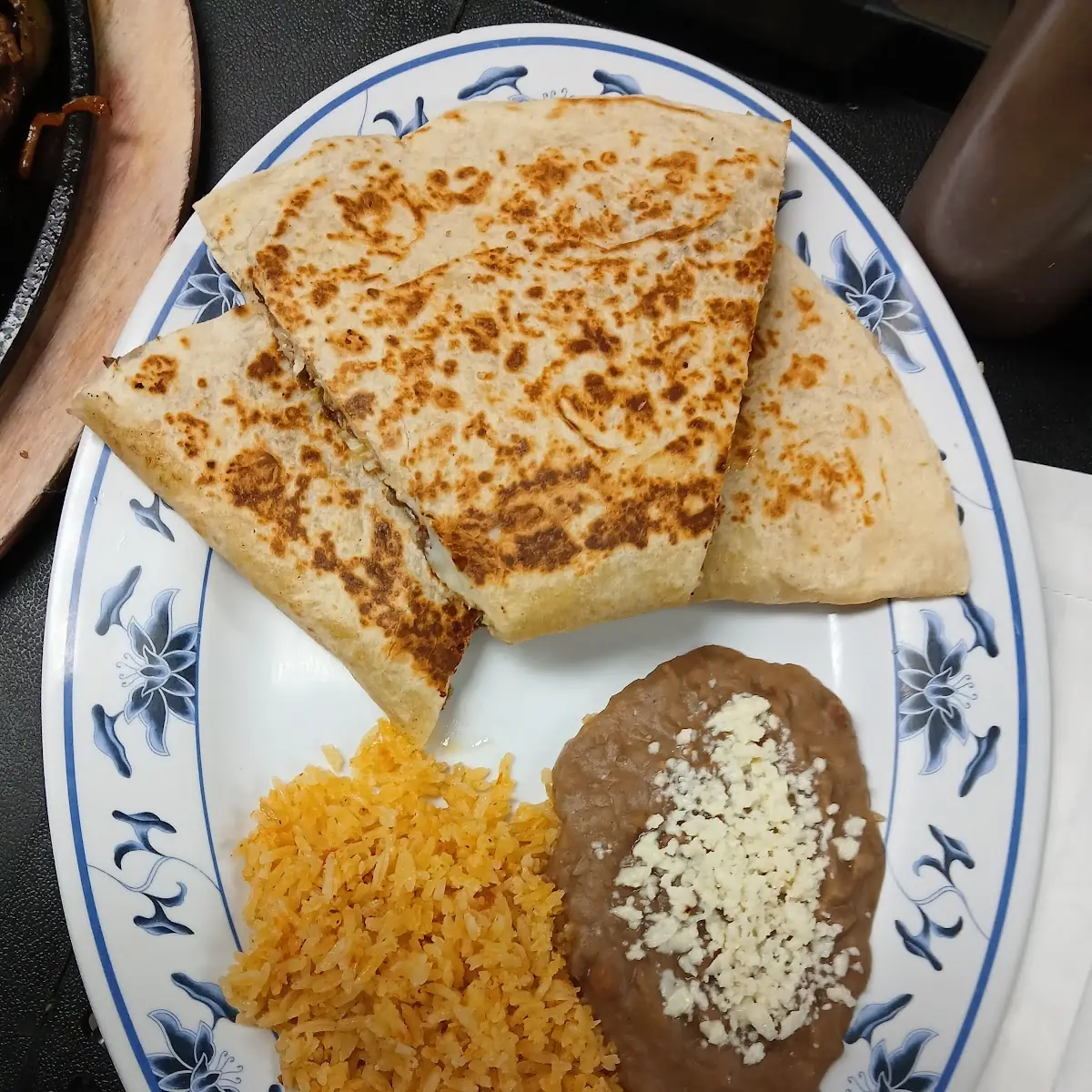 Steak Quesadilla Rice and Beans