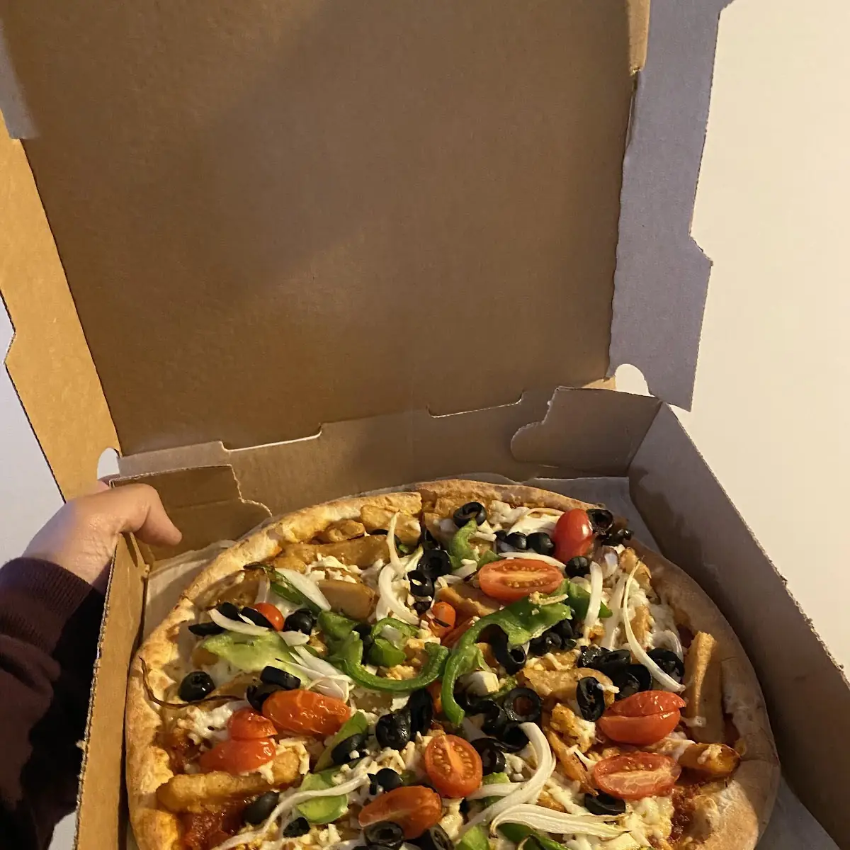 Veggie Pizza with Fries