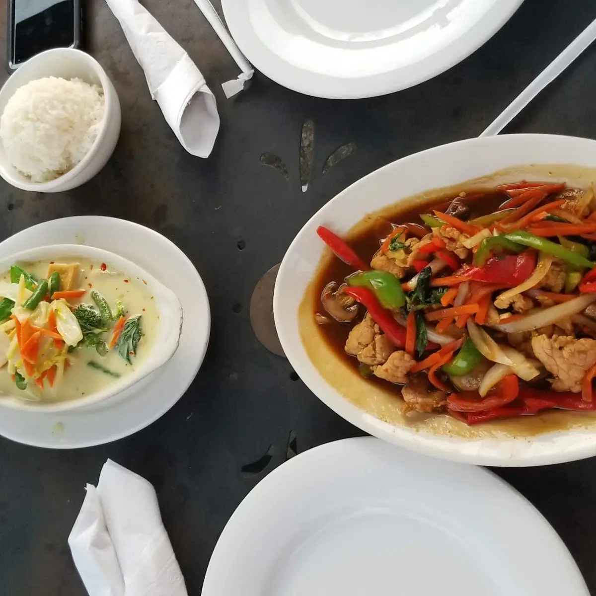 Green Curry and Basil Pork