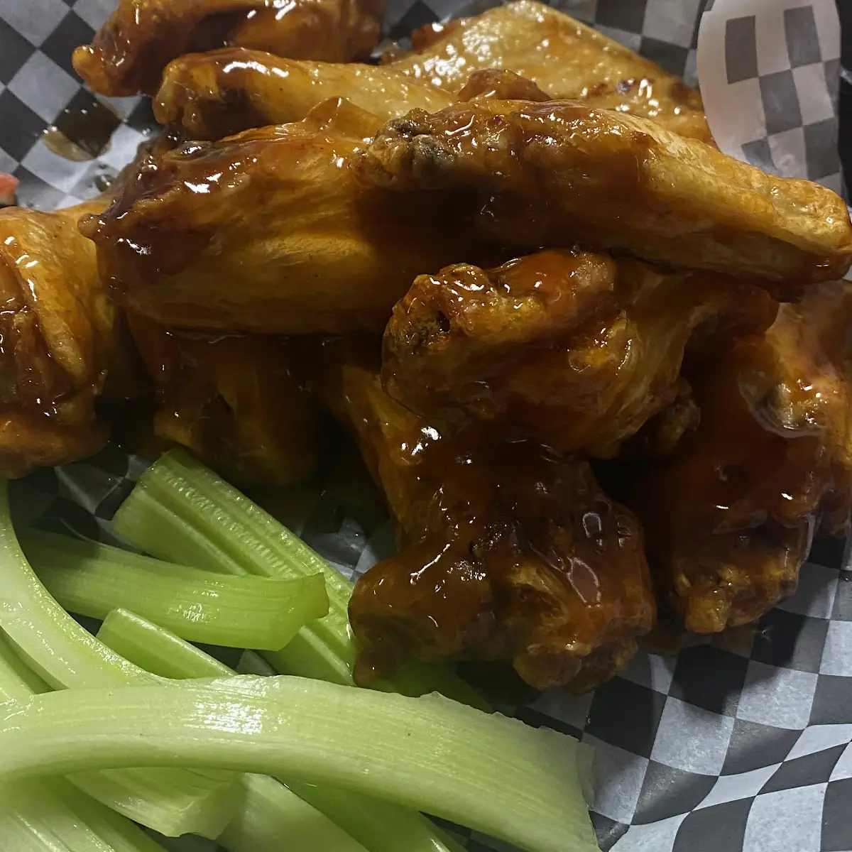 Honey Hot Chicken Wings with Celery