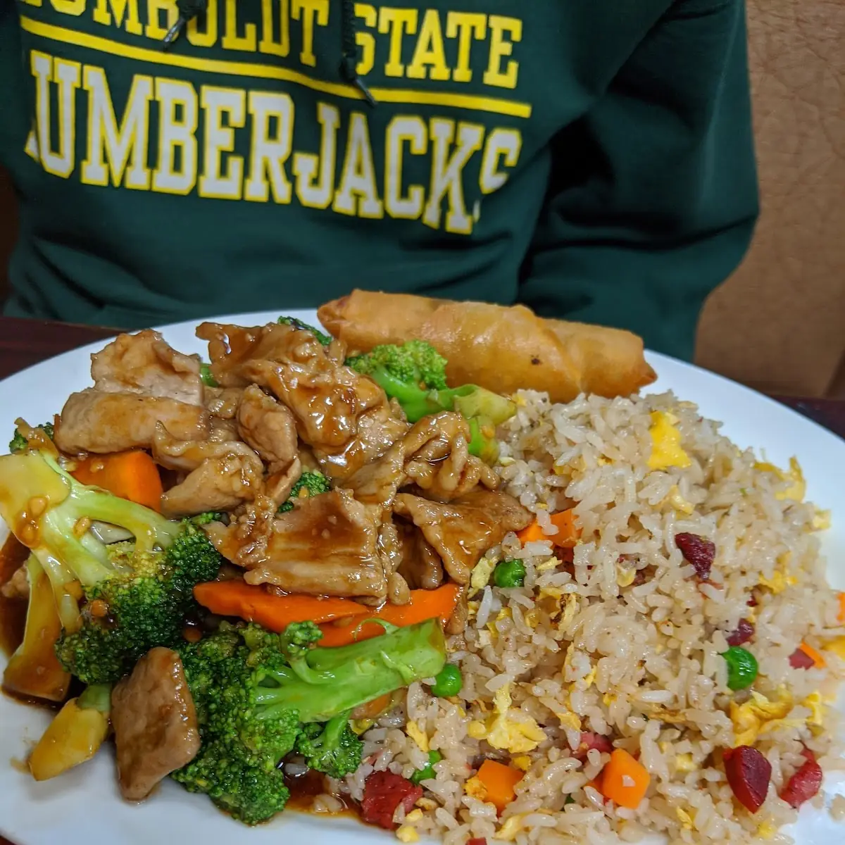 Broccoli Beef with Pork Fried Rice