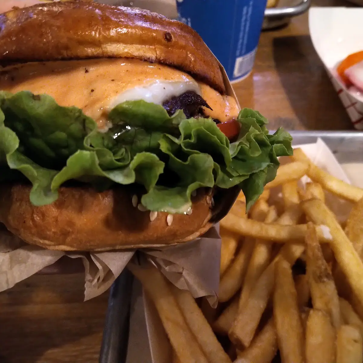 Cheese Burger and Fries