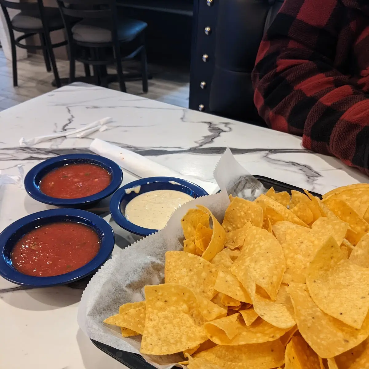 Chips Salsa and Queso Blanco