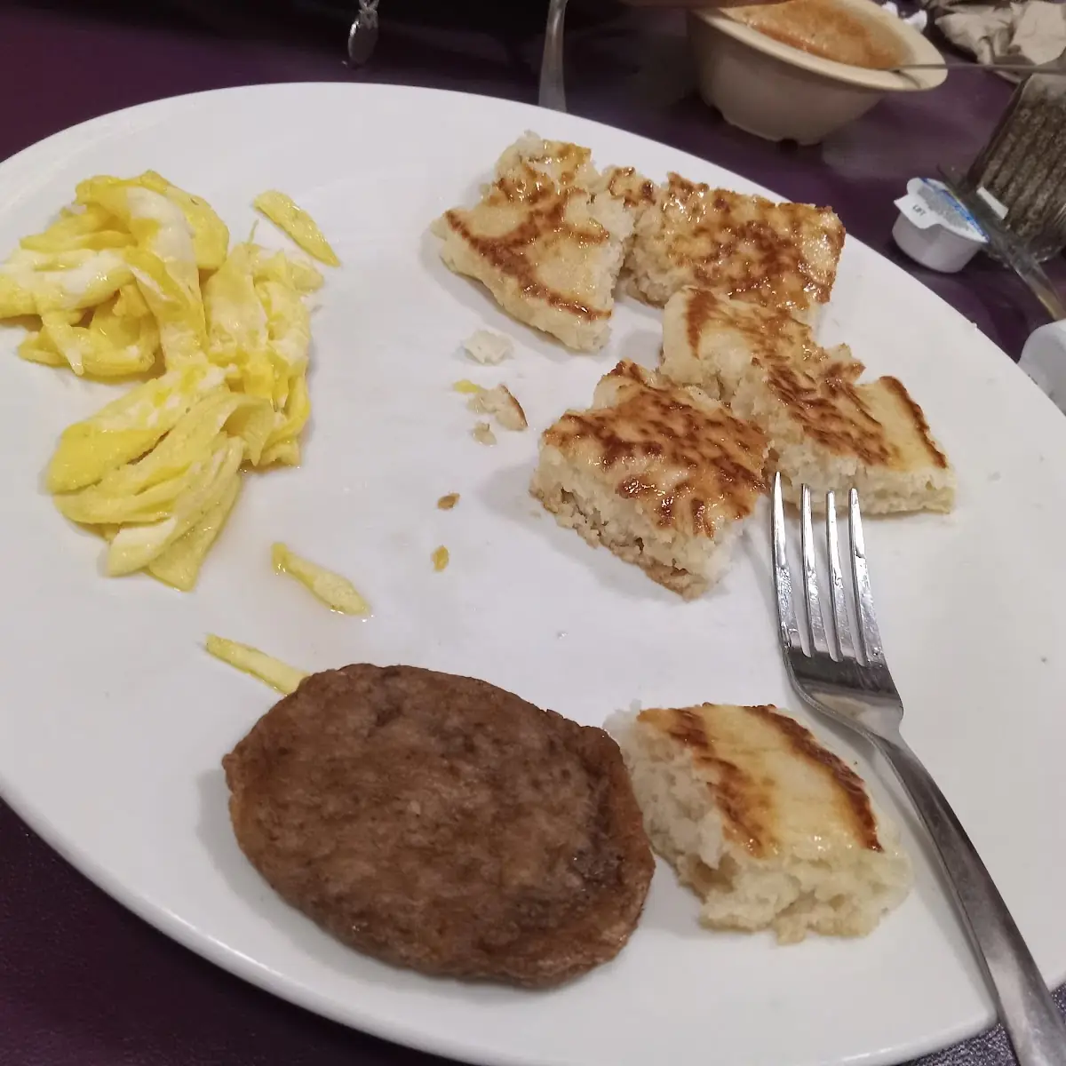 Pancakes Scrambled Eggs and Sausage