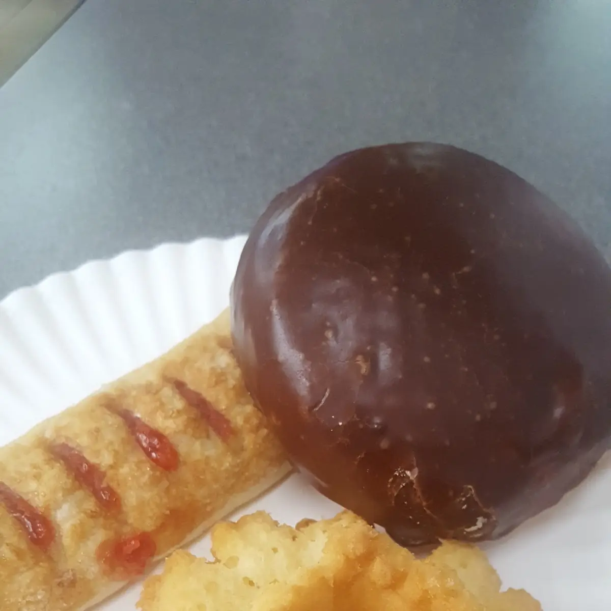 Cream Cheese and Fruit Pastry Boston Cream Donut and Plain Old Fashioned
