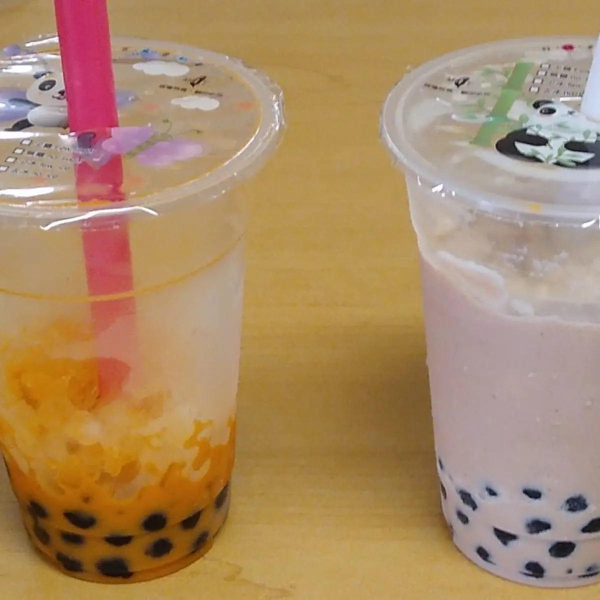 Thai Tea Milk & Taro Boba Tea