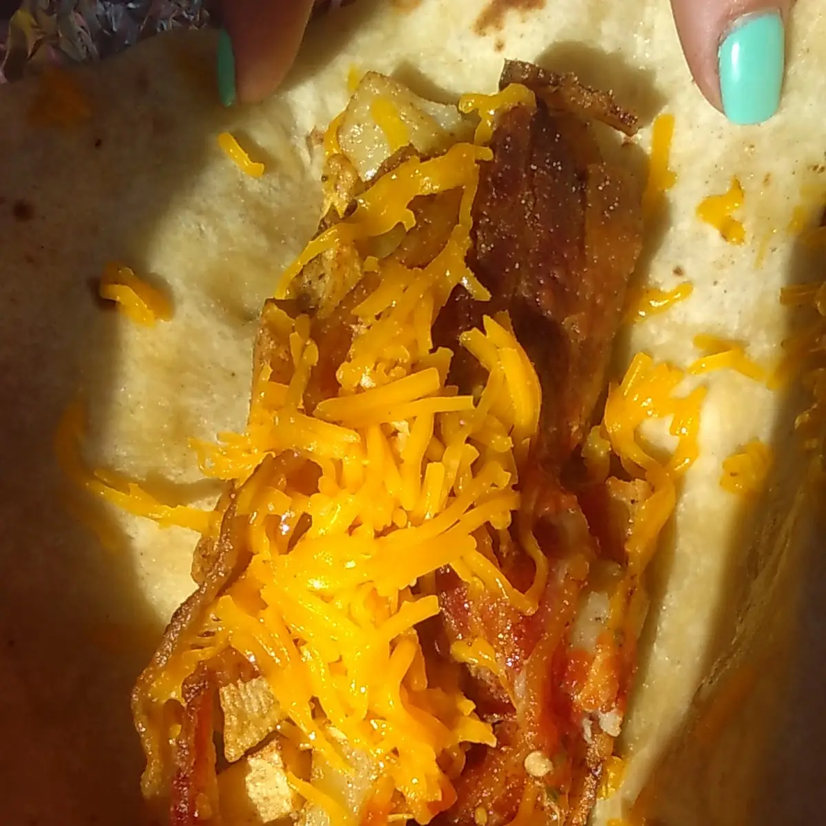Bacon Potato Cheese Burrito