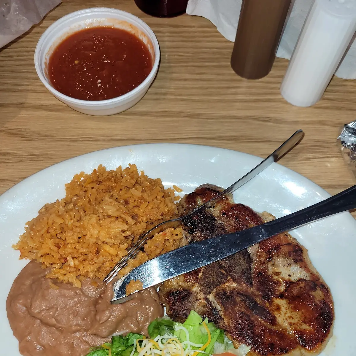 Pork Chop Beans & Rice Salad