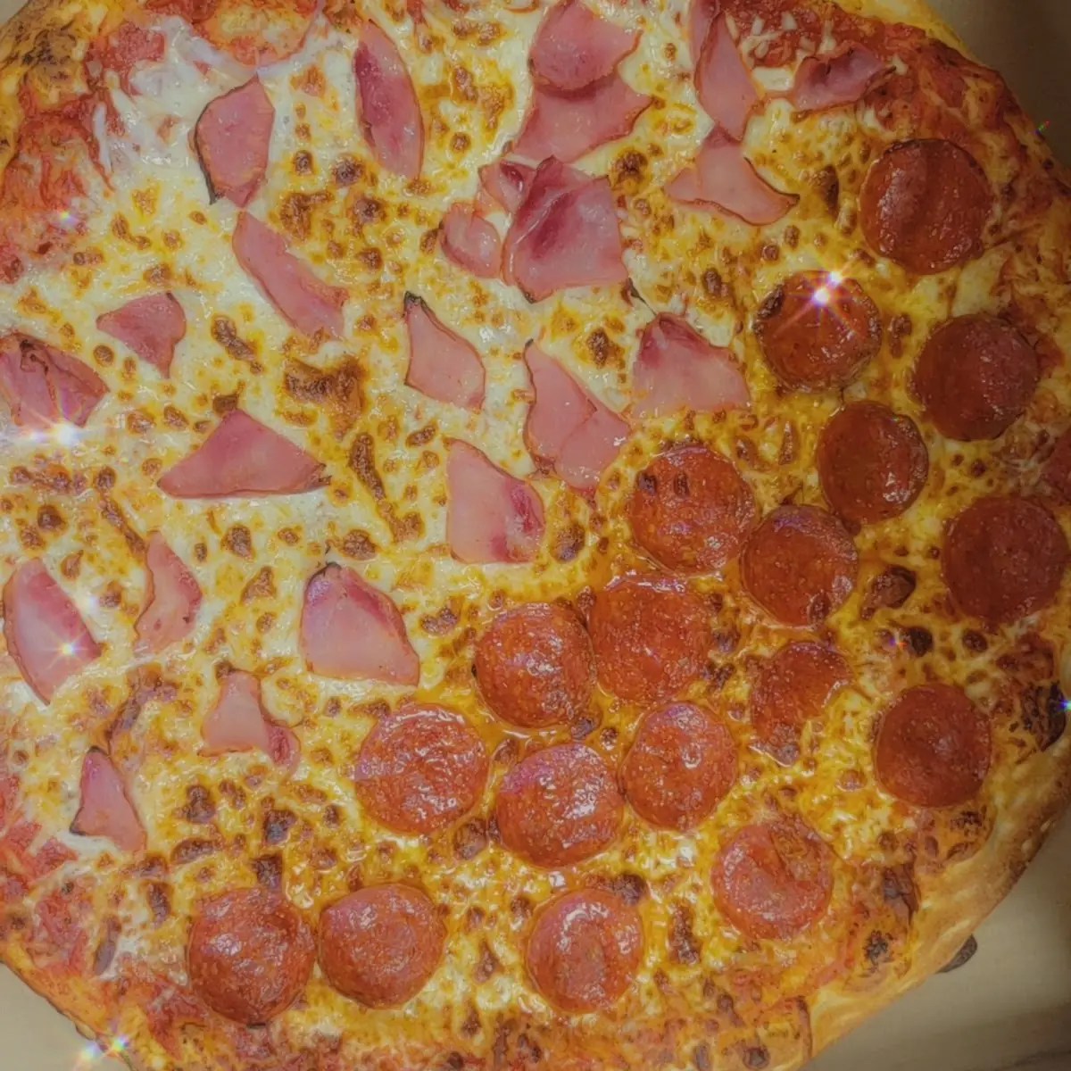 Half Pepperoni Half Ham Pizza