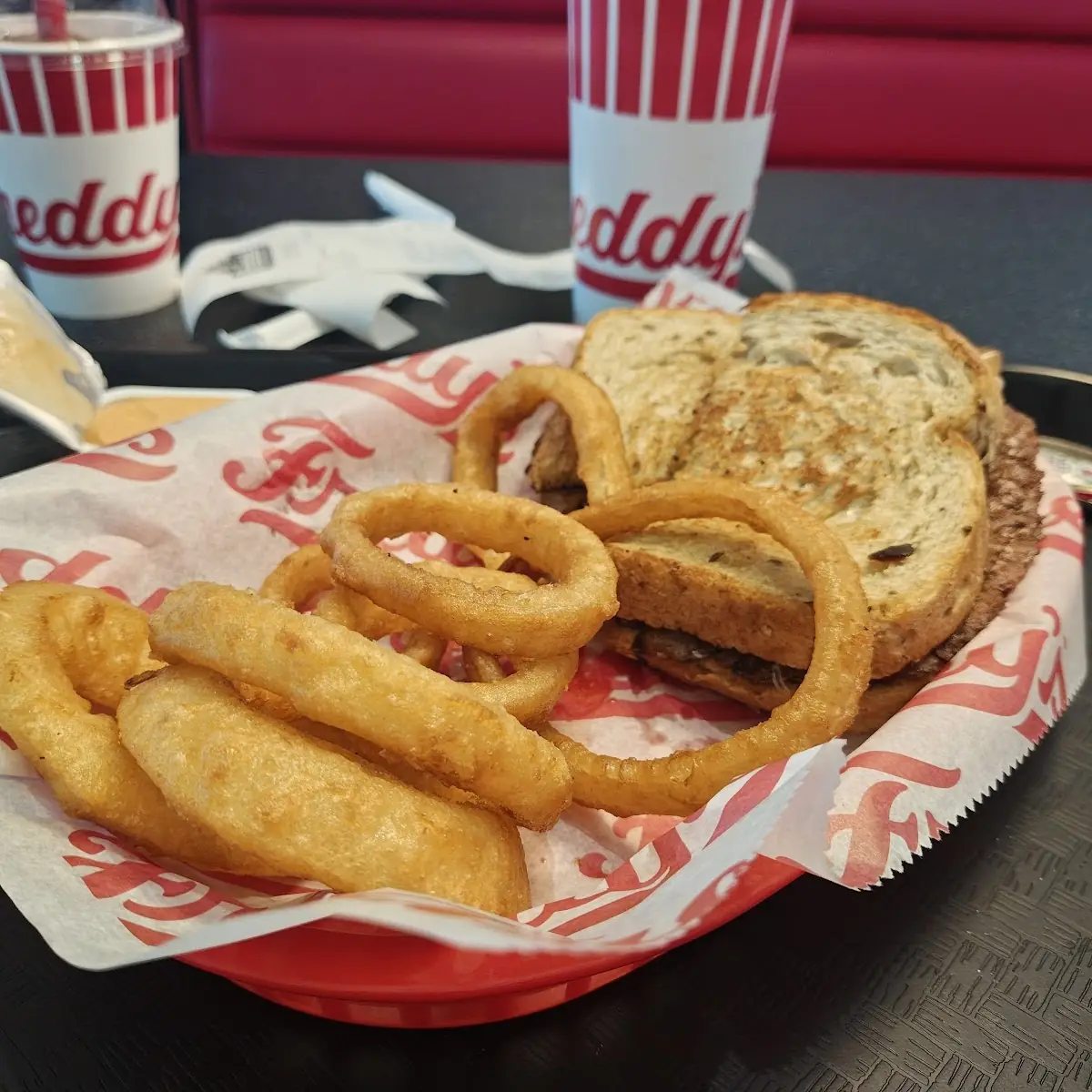 Patty Melt & Onion Rings
