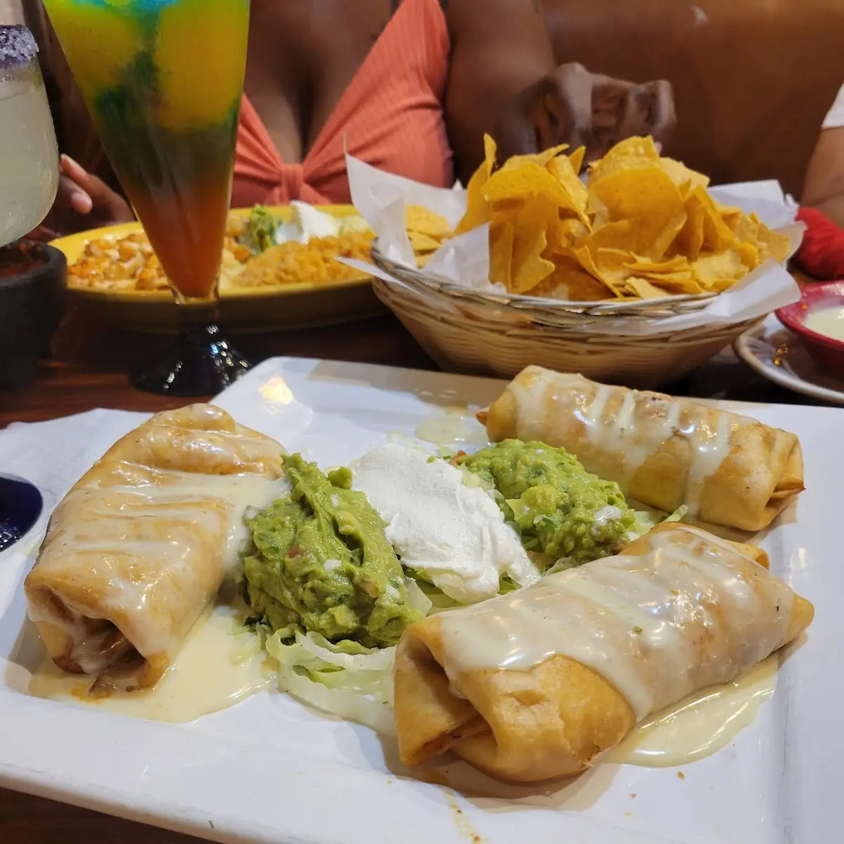 Chimichangas with Guacamole Salad