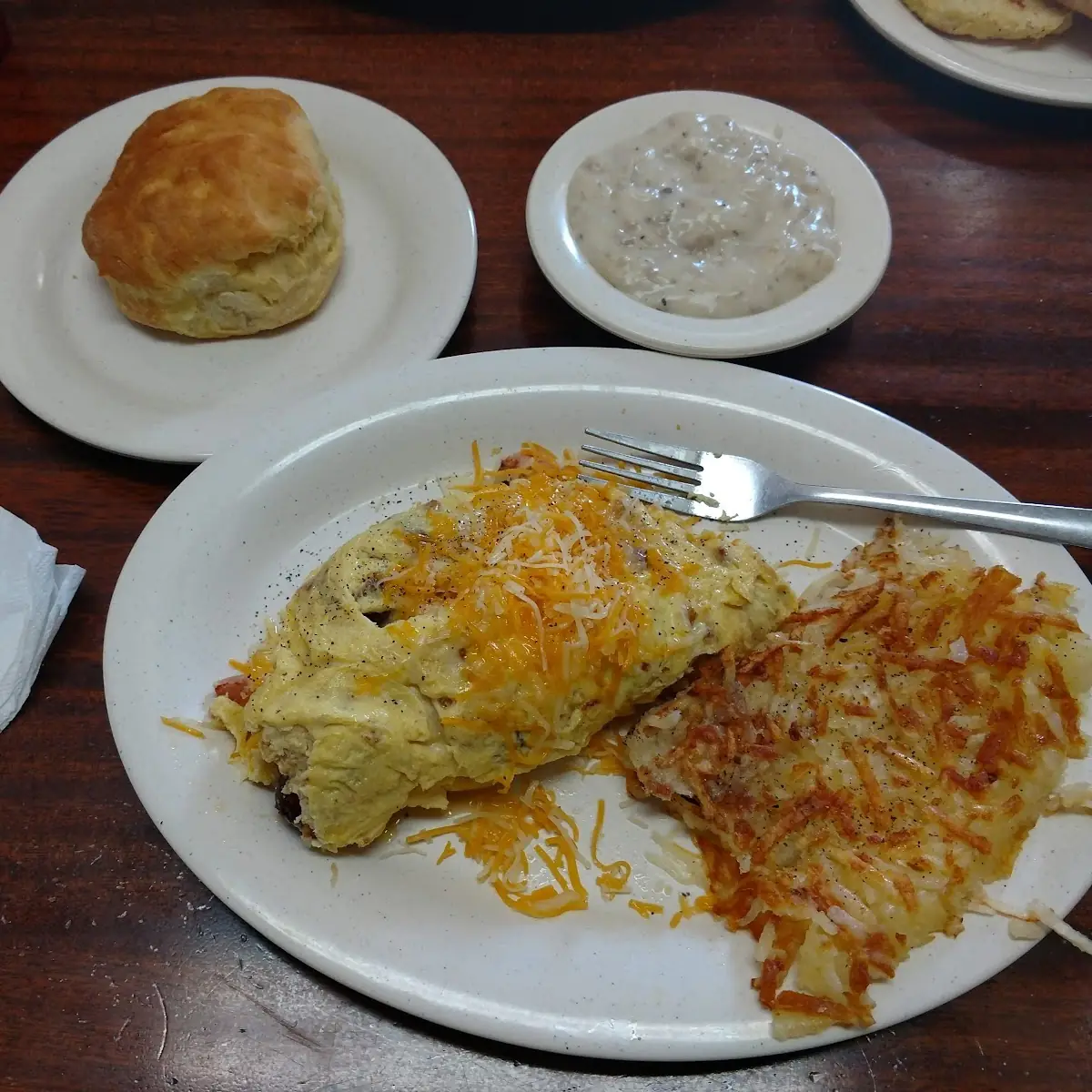 All Meat Omelette and Hash Browns