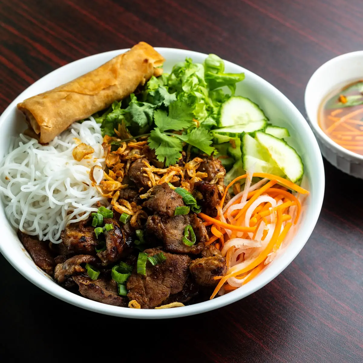 Pork Vermicelli with Egg Roll
