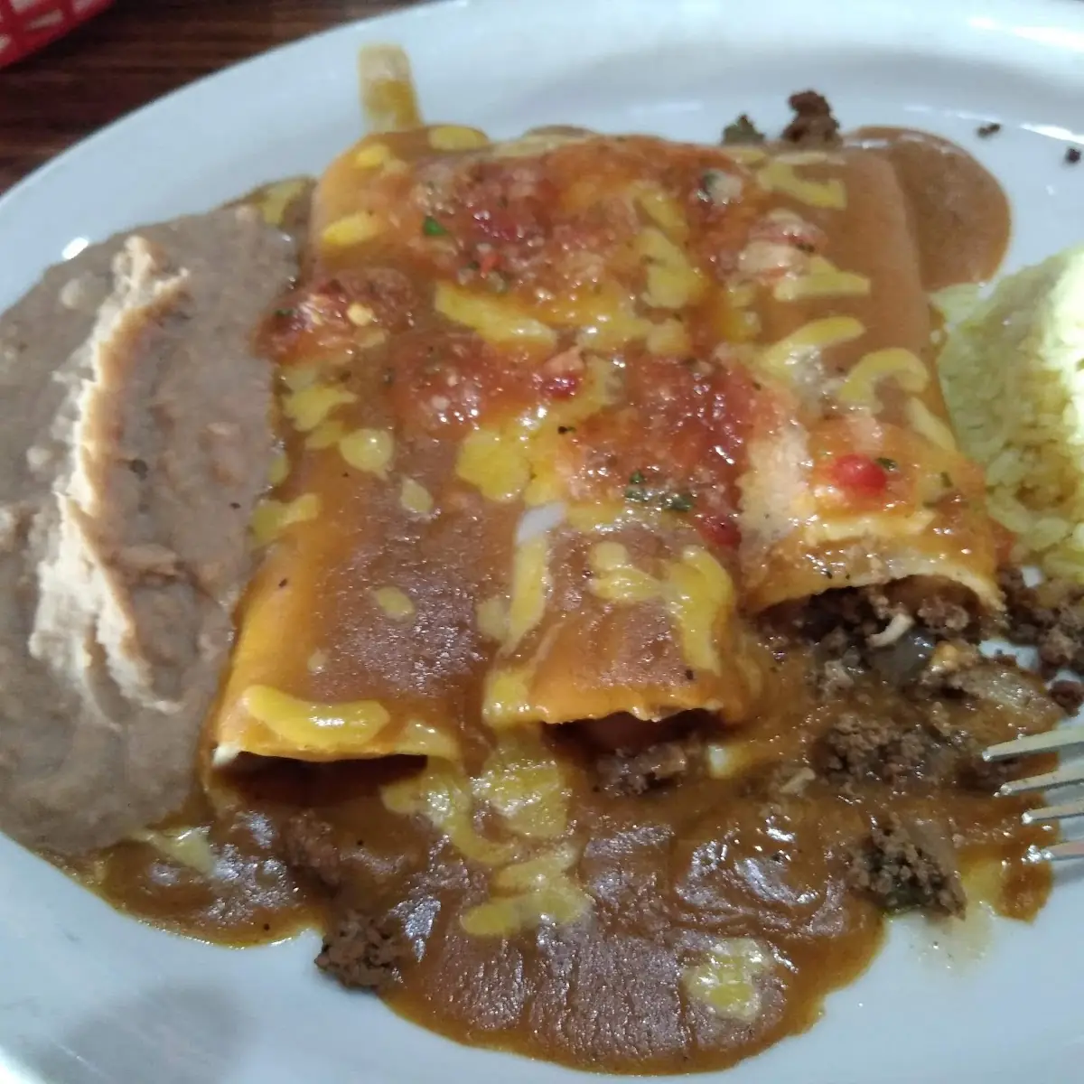 Cheese Enchilada Rice and Beans