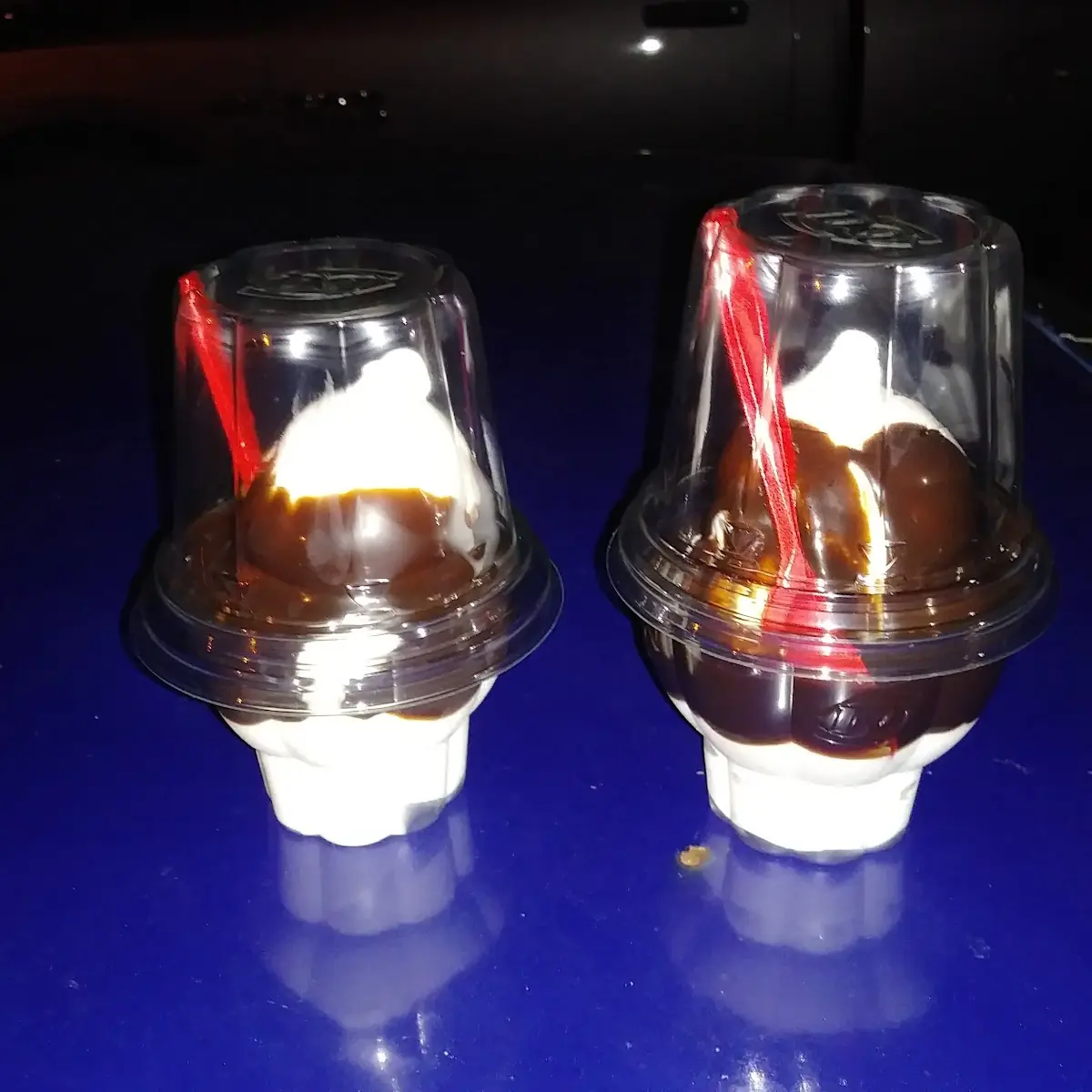 2 Hot Fudge Sundae's Medium and a Large