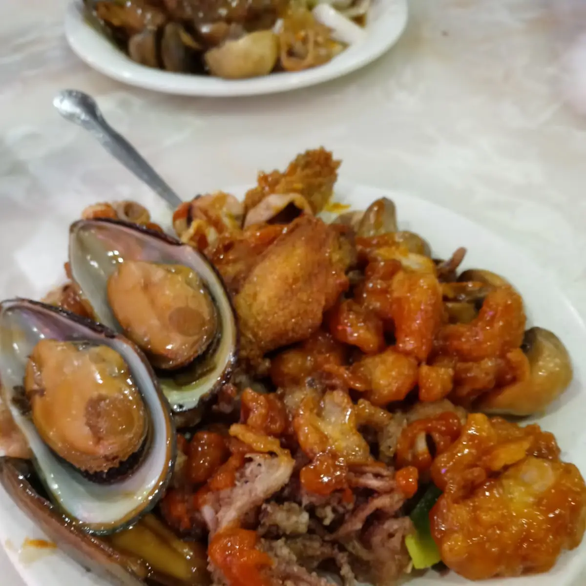 Smoked Oysters Calamari Veggies