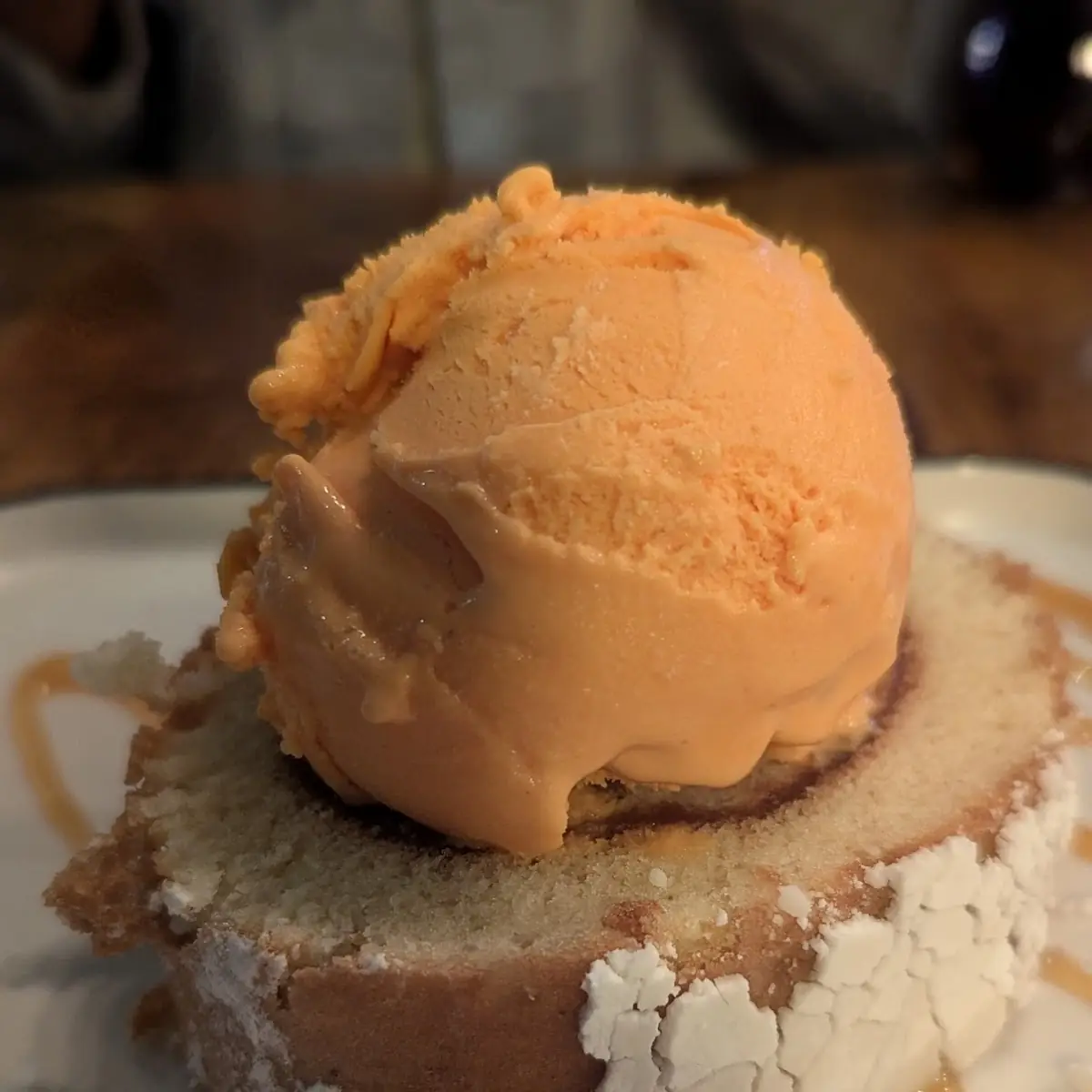 Lucuma Ice Cream and Sponge Cake Slice