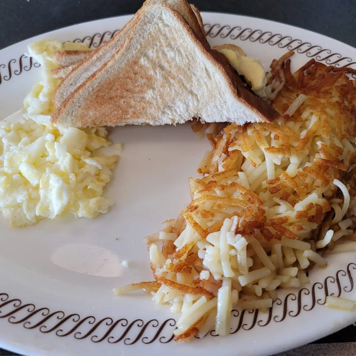 Egg White Scrambled Eggs Hash Browns Toast