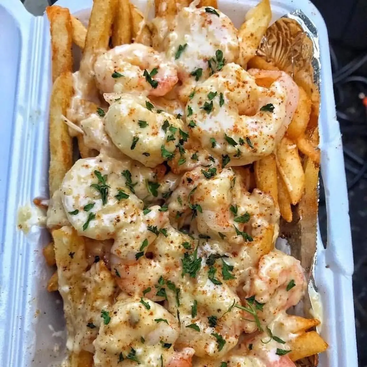 Shrimp Alfredo Fries