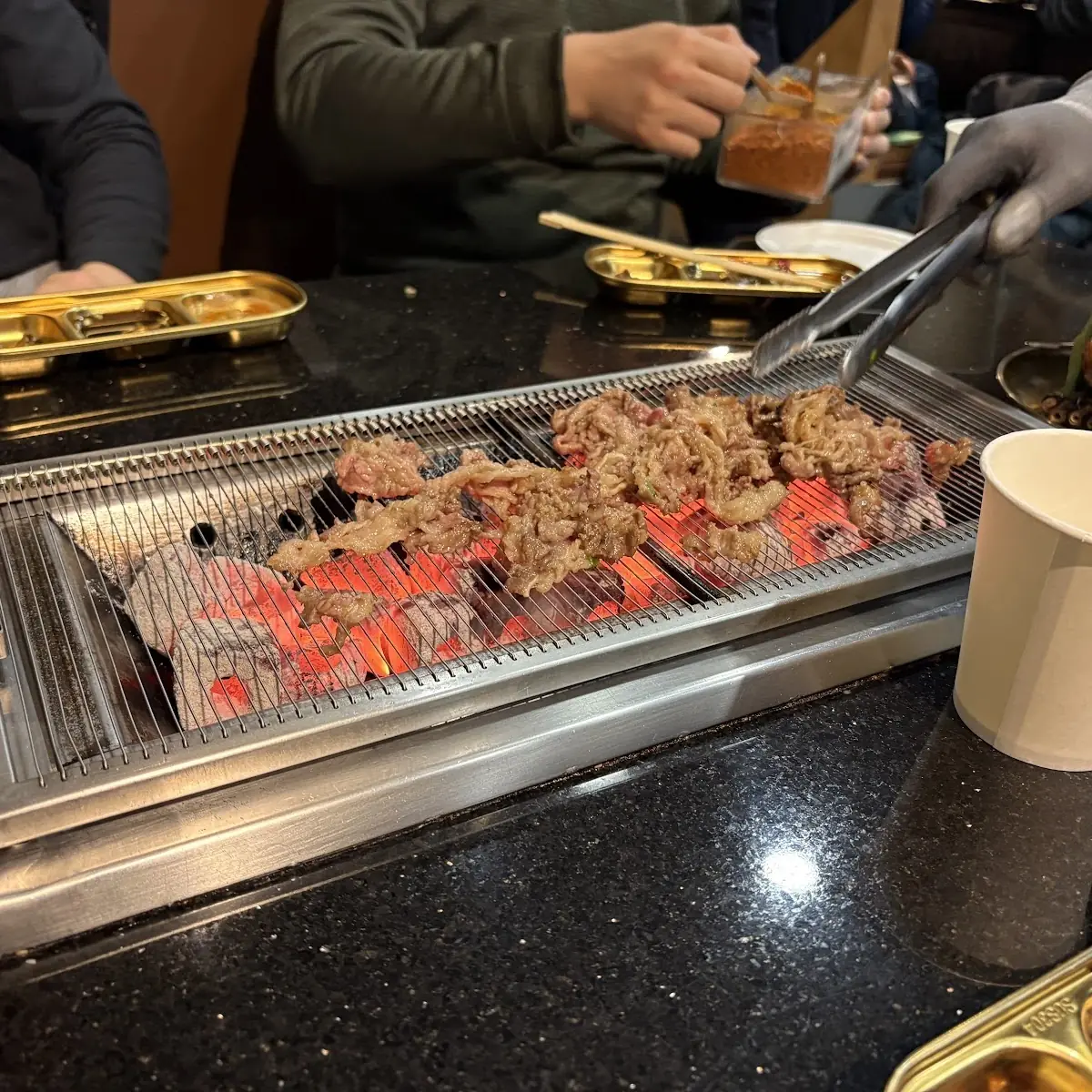 Sliced Raw Beef Grilling