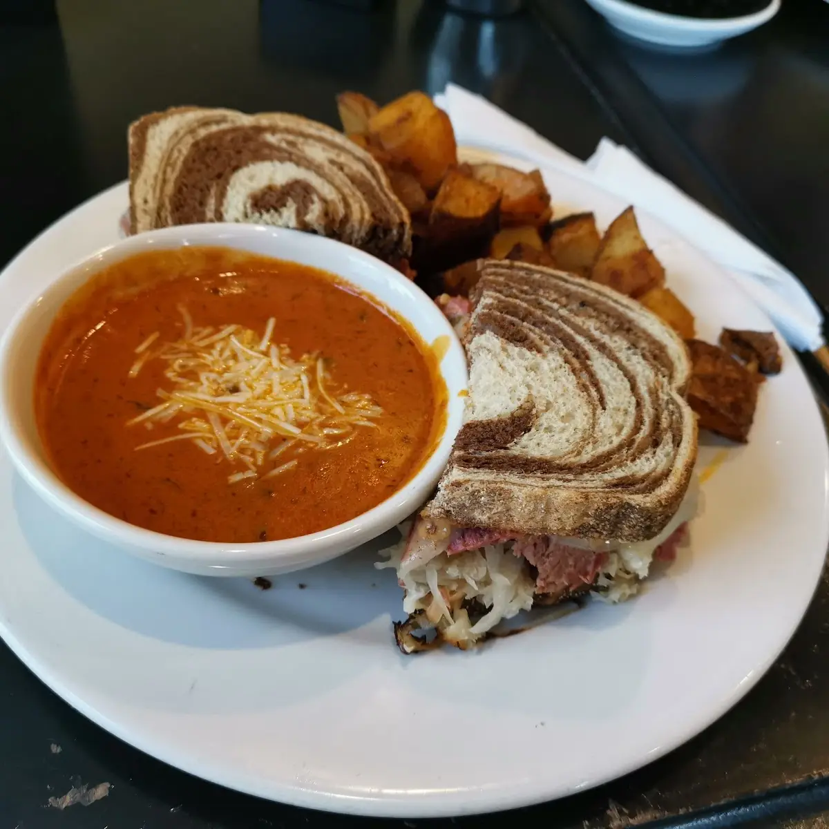 Reuben Sandwich with Tomato Basil Soup