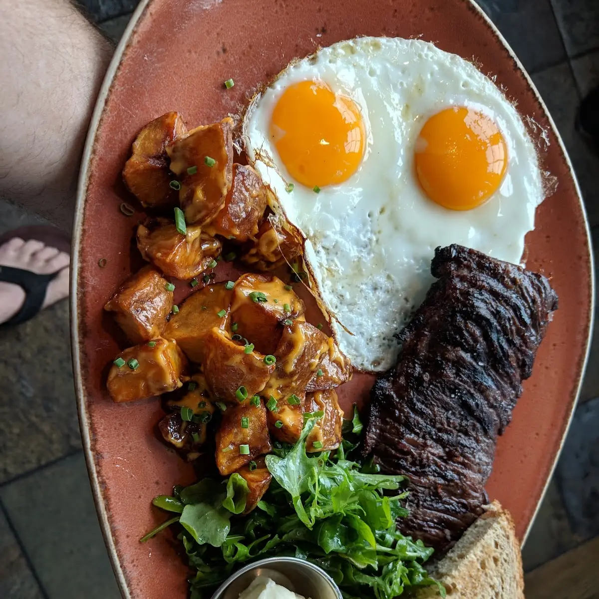 Coffee Rubbed Skirt Steak & Eggs