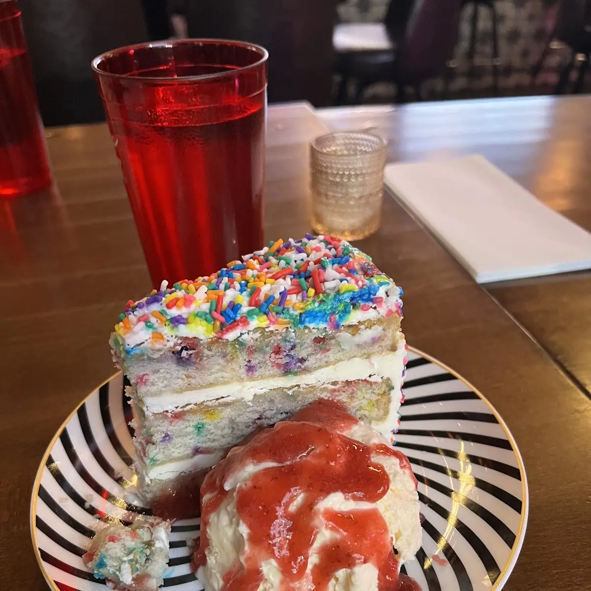Confetti Cake and Ice Cream