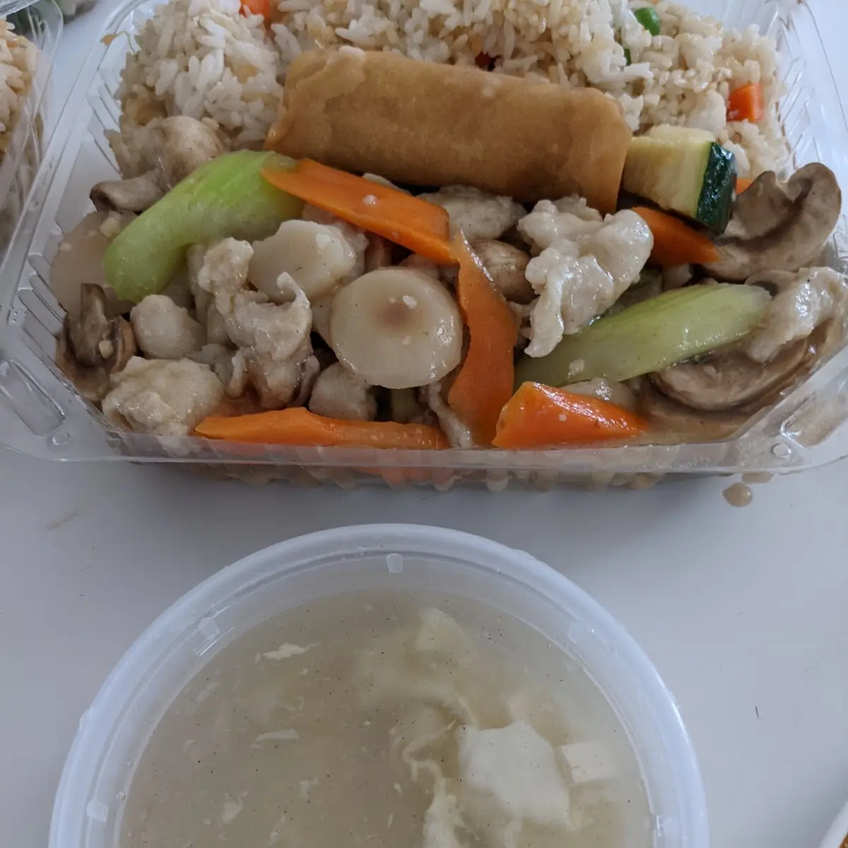 Mushroom Chicken and Egg Drop Soup