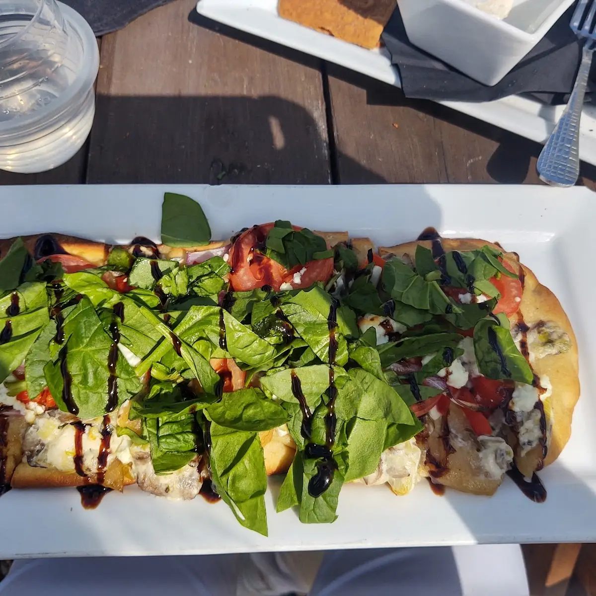 Caramelized Onion Goat Cheese and Veggie Flatbread