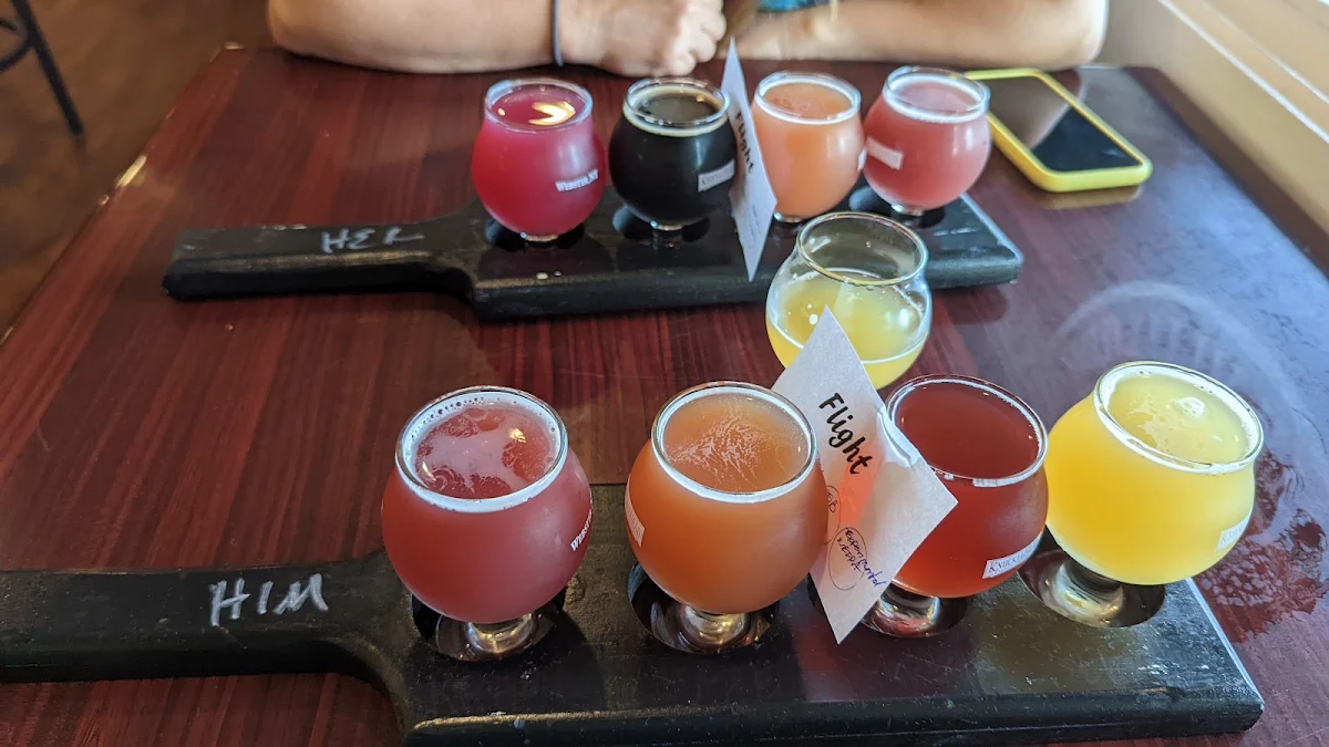 Beer Flight Including a Cider and a Seltzer